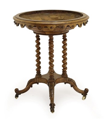 Lot 1413 - A Victorian Walnut Brazier or Centre Table, circa 1870, the circular moulded body of graduated form