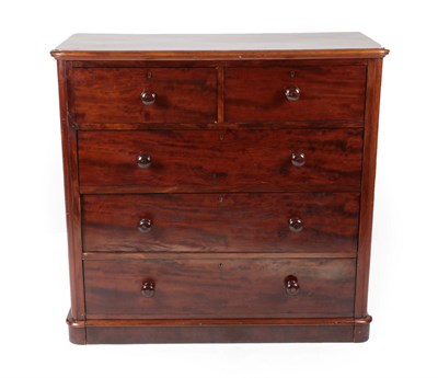 Lot 1423 - ^ A Victorian Mahogany Straight Front Chest of Drawers, circa 1870, with two short over three...