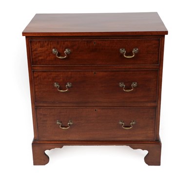 Lot 1432 - A George III Style Mahogany Straight Front Chest of Drawers, the three long drawers with brass swan