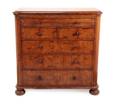 Lot 1441 - A Victorian Pollard Oak Straight Front Chest of Drawers, mid 19th century, the moulded top...