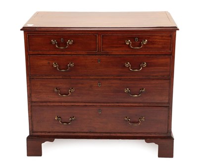 Lot 1446 - A George III Mahogany, Boxwood and Ebony Strung Straight Front Chest of Drawers, late 18th century