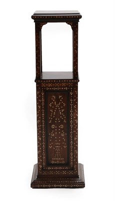 Lot 1479 - An Italian Bone Inlaid Walnut Urn Stand, 19th century, the square top on four square section...