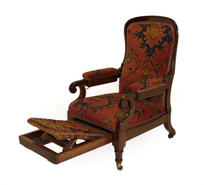 Lot 1504 - A William IV Mahogany Framed Reclining Armchair, 2nd quarter 19th century, after a design by Robert