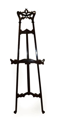 Lot 1524 - An Art Nouveau Mahogany Adjustable Easel Stand, circa 1900, with stylised frame and...