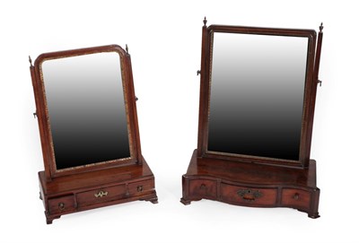 Lot 1534 - A George III Mahogany Serpentine Shaped Toilet Mirror, 3rd quarter 19th century, the bevelled glass