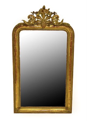 Lot 1545 - A French Gilt and Gesso Overmantel Mirror, circa 1870, with original mercury plate within a moulded