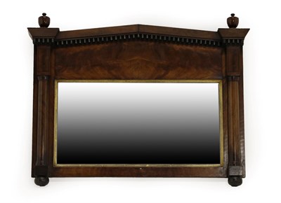 Lot 1551 - A Late Regency Mahogany and Parcel Gilt Overmantel Mirror, 2nd quarter 19th century, with...