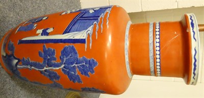 Lot 1 - A Chinese Porcelain Rouleau Vase, Kangxi reign mark, painted in underglaze blue with a...