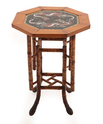 Lot 55 - An Anglo-Japanese Cloisonné and Occasional Table, circa 1900, the octagonal top with inset...
