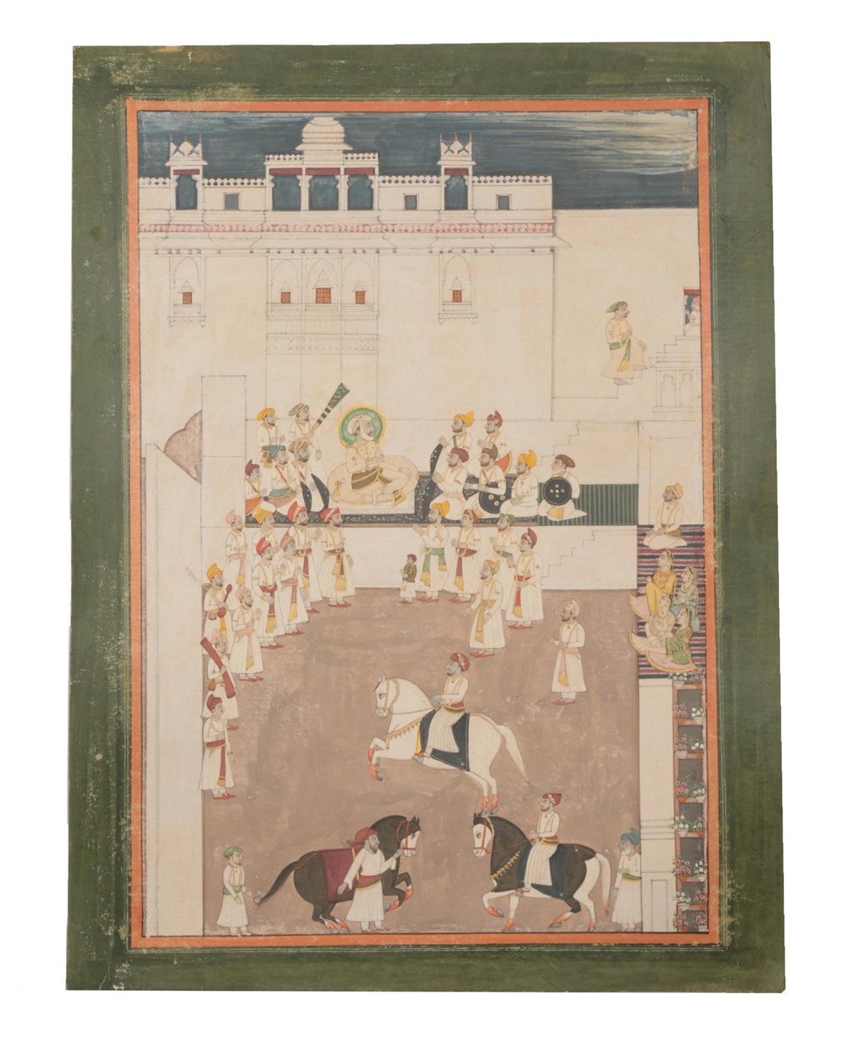 Lot 88 - Indian School (probably Udaipur, 19th century) The Durbar of Maharaja Jai Singh of Mewar, the ruler