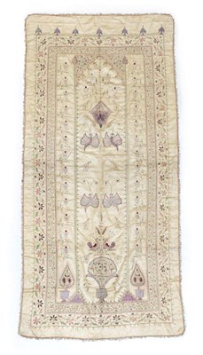 Lot 89 - Silk and Metal Thread Prayer Panel India, probably 2nd quarter 20th century The champagne field...