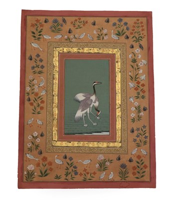Lot 118 - Indian School (19th century) Study of a pair of Sandhill Cranes Ink and gouache, 19cm by...