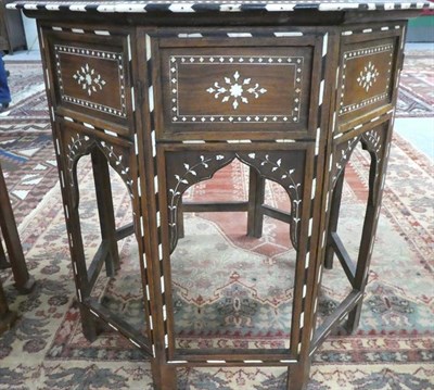 Lot 127 - An Indian Ivory Inlaid Hardwood Occasional Table, probably Hoshiarpur, late 19th century, the...
