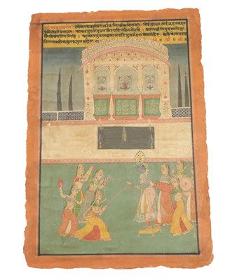 Lot 132 - Indian School (Rajasthan, 19th century) Krishna and the Gopis playing Holi and with attendants...