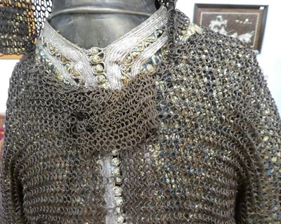 Lot 136 - A Reproduction Indian Chain Mail Jacket, Trousers and Solerets; A Kulah Khud; and A Hide Dhal,...