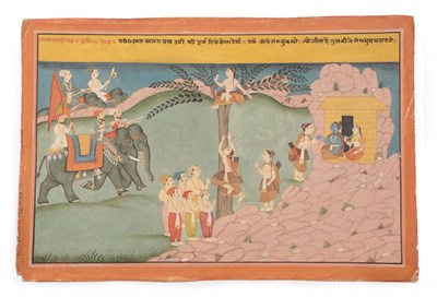 Lot 143 - Indian School (Rajasthan, late 19th century) An illustration from the Ramayana, depicting Rama...