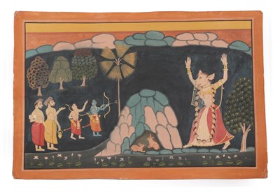 Lot 144 - Indian School (Rajasthan, 19th century) An illustration from the Ramayana Rama and Lakshmana...