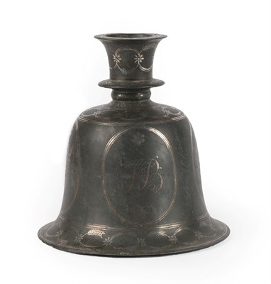 Lot 156 - An Indian Bidri-Ware Hookah Base, late 18th/early 19th century, of bell shape with blade...