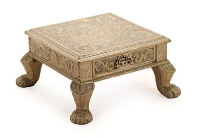Lot 166 - An Indian Brass Low Table or Footstool, late 19th century, in the manner of Chagnal and Vraulal...