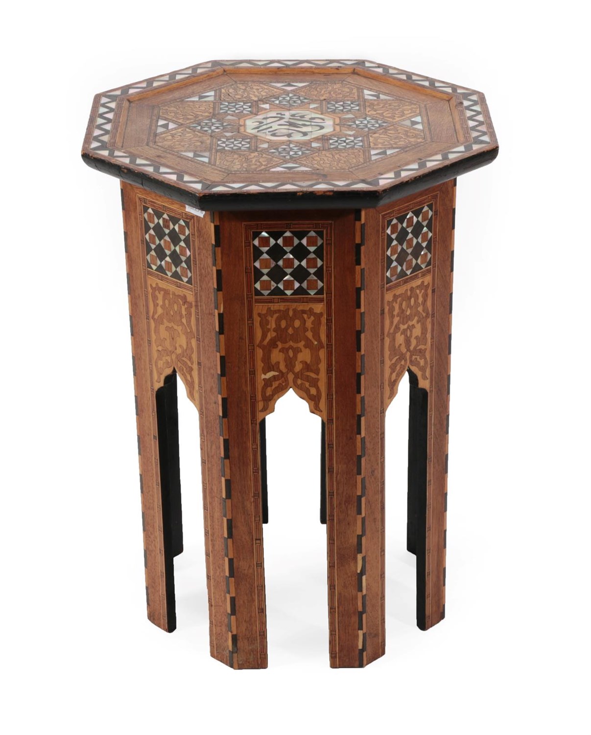 Lot 174 - A Damascus Mother-of-Pearl Inlaid and Marquetry Occasional Table, late 19th/early 20th century, the