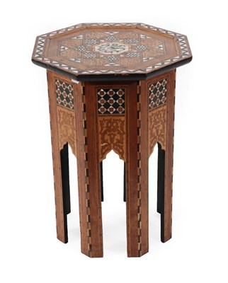 Lot 174 - A Damascus Mother-of-Pearl Inlaid and Marquetry Occasional Table, late 19th/early 20th century, the