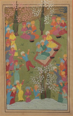 Lot 175 - Indian School (19th century) Figures are various pursuits including Polo, fighting on horseback and