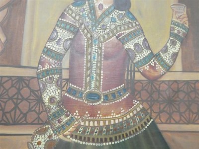 Lot 178 - Qajar (late 19th/early 20th century) Full length portrait of Fath Ali Shah in Imperial dress...