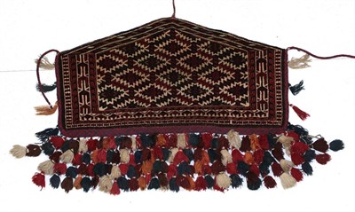 Lot 195 - Yomut Turkmen Asmalyk East Caspian, early 20th century The ivory lattice field of güls enclosed by