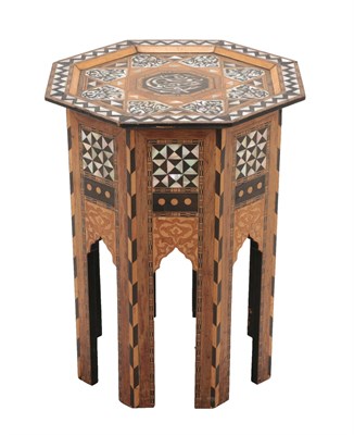 Lot 215 - A Damascus Mother-of-Pearl Inlaid Marquetry and Parquetry Occasional Table, late 19th/early...