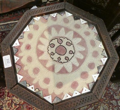 Lot 222 - A Syrian Mother-of-Pearl Inlaid Hardwood Occasional Table, early 20th century, of octagonal...