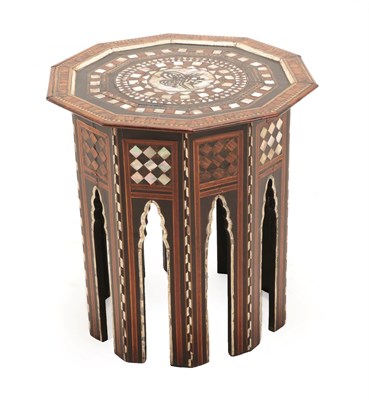 Lot 227 - A Damascus Mother-of-Pearl and Bone Inlaid Parquetry Occasional Table, late 19th/early 20th...