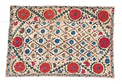 Lot 248 - Bukhara Susani Emirate of Bukhara, late 19th/early 20th century Woven on four line panels, the...