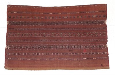 Lot 266 - Large Turkmen Flatweave Chuval Face Emirate of Bukhara, 20th century The field of wide and...