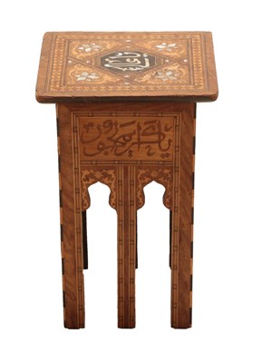 Lot 288 - A Damascus Mother-of-Pearl Inlaid, Marquetry and Parquetry Occasional Table, late 19th/early...