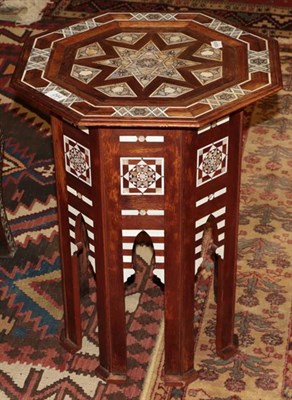 Lot 294 - A Damascus Bone and Mother-of-Pearl Inlaid Occasional Table, late 19th/early 20th century, the...