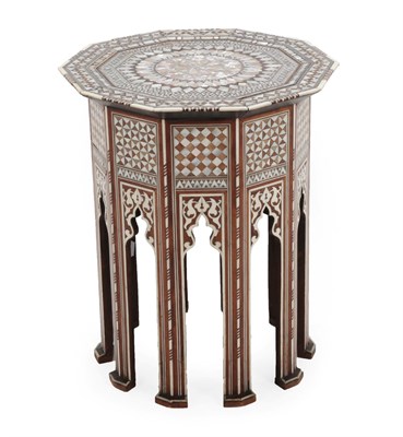 Lot 334 - A Damascus Mother-of-Pearl and Bone Inlaid Occasional Table, late 19th/20th century, the...