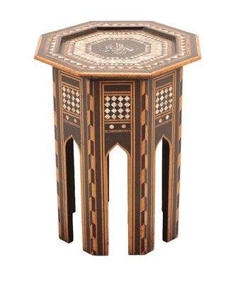 Lot 362 - A Damascus Mother-of-Pearl Inlaid and Parquetry Occasional Table, late 19th/early 20th century, the