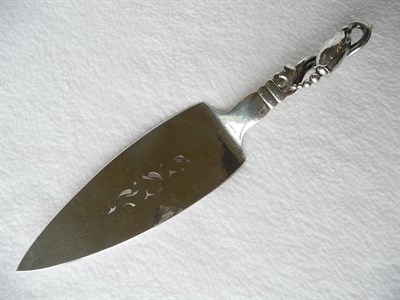 Lot 1476 - A Georg Jensen "Blossom" Sterling Cake Slice, with pierced and beaten blade, stamped 84 Georg...