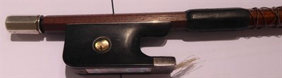 Lot 3002 - Cello Bow 700mm excluding button, stamped 'E.A Ouchard Paris' 75.4g