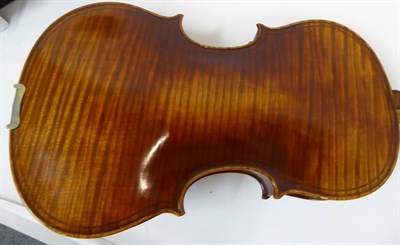 Lot 3005 - Viola 15 3/8'' one piece back, ebony fingerboard, double purfling front and back labelled 'Guan...