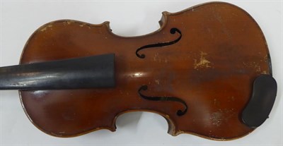 Lot 3006 - Viola 15'' two piece back, ebony finger board, no label, cased with bow and accessories;...