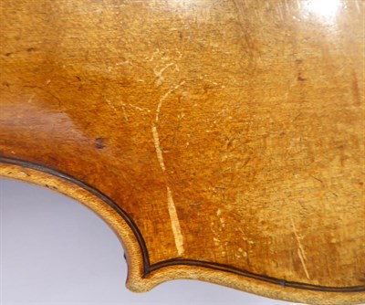 Lot 3010 - Violin 13 3/4'' two piece back, ebony fingerboard, labelled 'Andreas Guarnerius Cremonae, Sub...