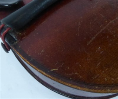 Lot 3012 - Violin 13'' two piece back, oval label 'The Maidstone School Orchestra Association, London'