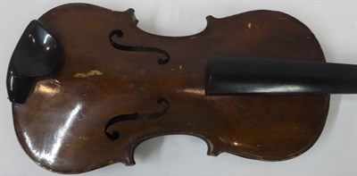 Lot 3013 - Violin 14 1/4 two piece back, no label