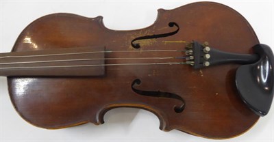 Lot 3016 - Violin 14 1/4'' two piece back, with label 'Antonius Stadivarius Cremonensis Fecibat 1770', has...
