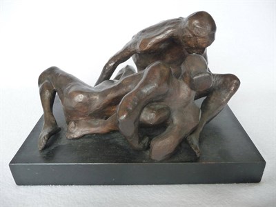 Lot 1481 - Kate Denton (b.1954): Bronze Group, modelled as a nude male and female embracing, numbered 7/9,...