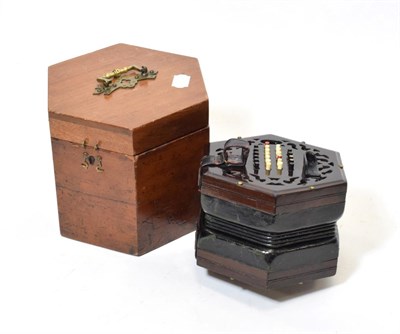 Lot 3049 - Concertina By C Wheatstone 48 button, English system, with label 'C Wheatstone, Inventor, 20...