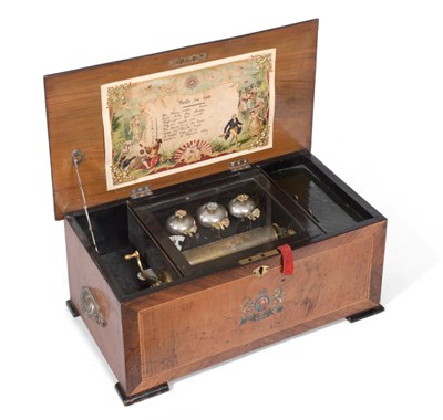 Lot 3054 - A Bells-En-Vue Musical Box Playing Eight Airs, Almost Certainly By Bremond, serial no. 5858,...