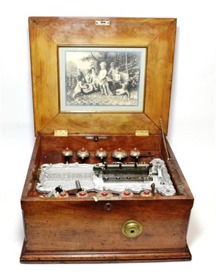 Lot 3064 - A Rare 14 3/4-Inch Symphonion Disc Musical Box, with Ten-Bell Accompaniment, with elaborate and...