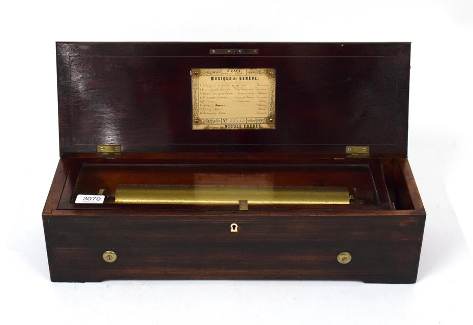 Lot 3070 - A Very Good Key-Wind Hooked Tooth Musical Box Playing Operatic Arias, By Nicole Frères, serial no.